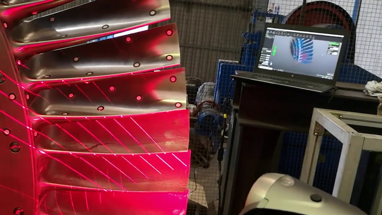 Proceso de escaneado con HANDYSCAN 3D de alabes de turbina