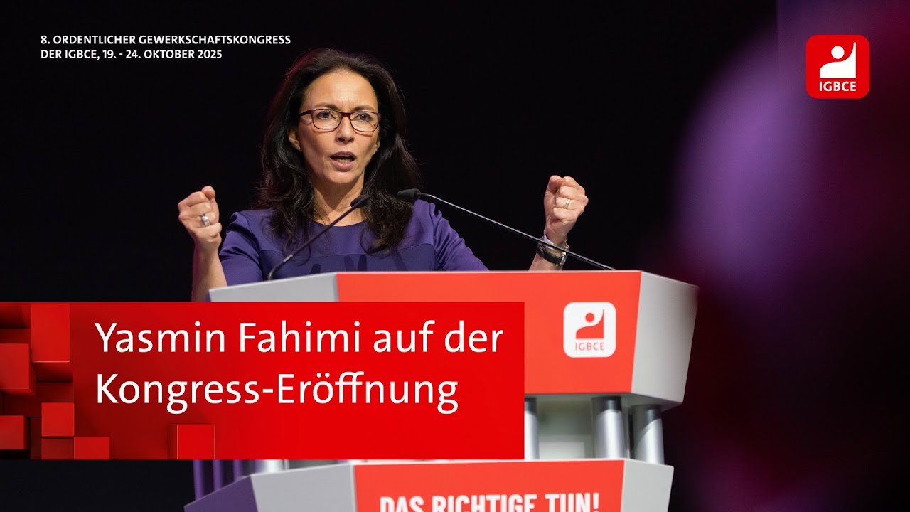 DGB-Vorsitzende Yasmin Fahimi auf dem IGBCE-Kongress 2025 #igbce25