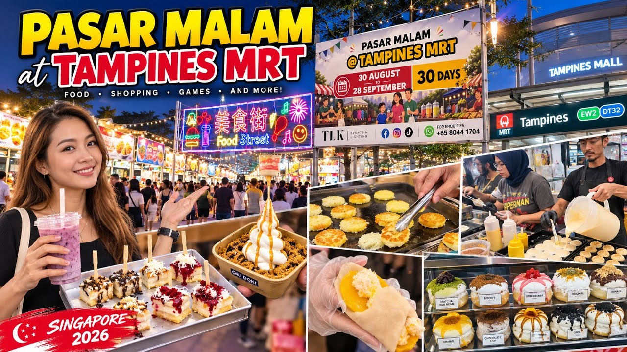 Singapore&rsquo;s BIGGEST Night Market is BACK! 🇸🇬 | Pasar Malam at Tampines MRT 2026 | 4K