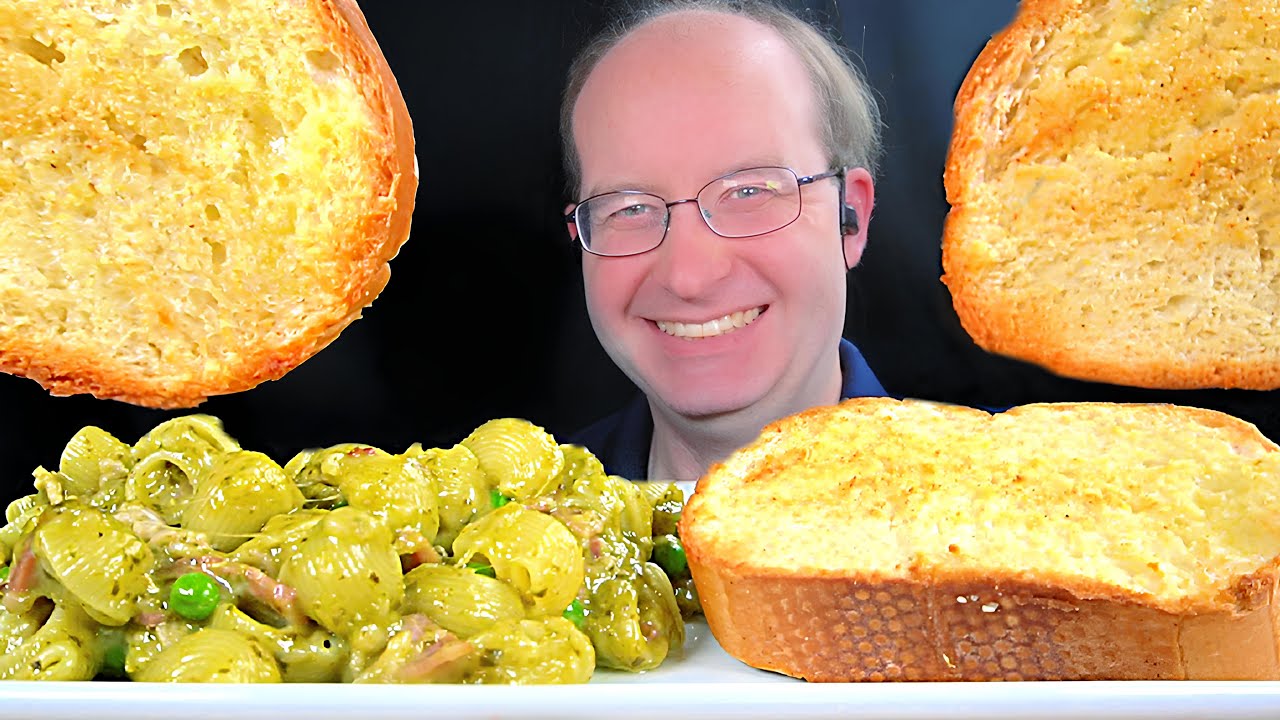 ASMR PESTO PASTA MUKBANG EATING SOUNDS