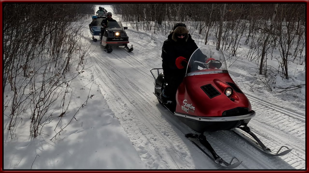 Vintage Snowmobiles On The Trail in 2023 near Blacksmith Lounge