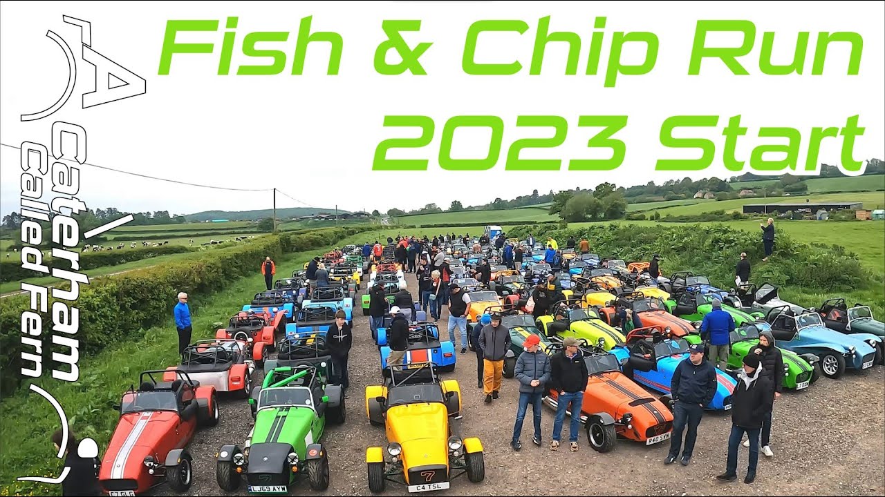 Caterham Fish and Chip Run 2023 Start At Hanley Farm Shop Chepstow Caterham and Lotus 7 Club