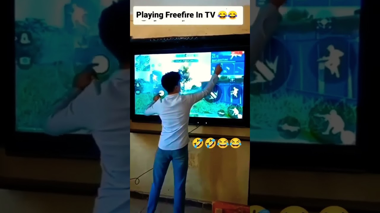 Playing Free Fire in TV 🤣😂😂🤣🤣😂 #tgjainil #ffshorts #tghunt