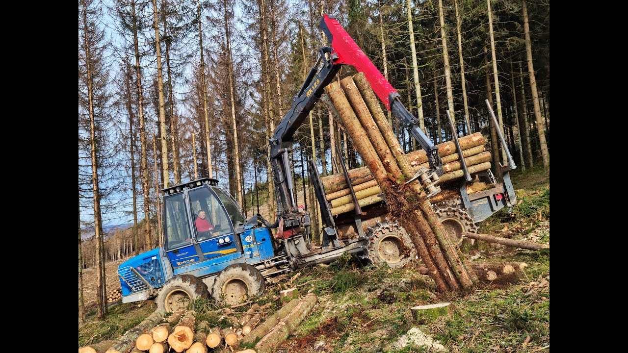 🌲*Blue-Power* • Rottne F13-C • Forwarder in Action • LoggingVideo • Fast loading • First in Forest 🌲