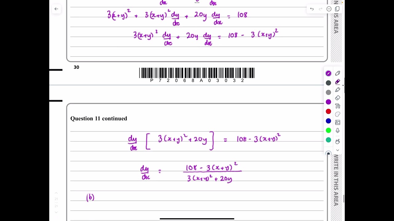 IAL, Edexcel, Oct 2022, P4, Q11, Differentiation, Implicit Differentiation, Pure, Peters, WMA14/01