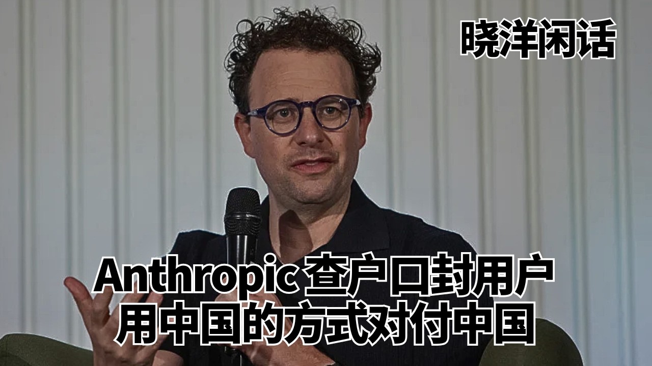 Anthropic 查户口封用户：用中国的方式对付中国｜晓洋闲话