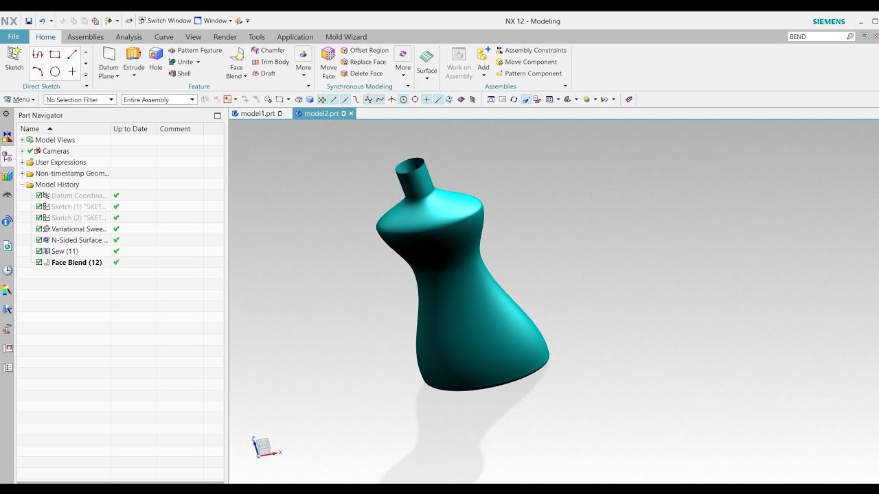 NX 12  TUTORIAL SESSION 03, VARIABLE SWEEP