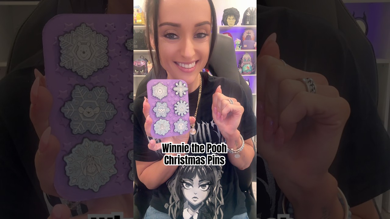 The new Sparkly Glittery Winnie the Pooh Christmas Pins from hottopic are here! #disney #pins #fyp