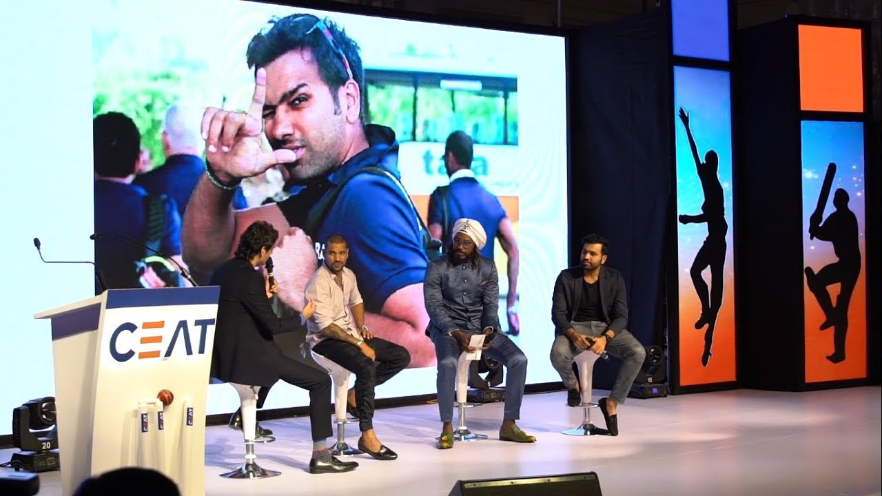 Rohit Sharma, Chris Gayle and Shikhar Dhawan at #CEATCricketAwards
