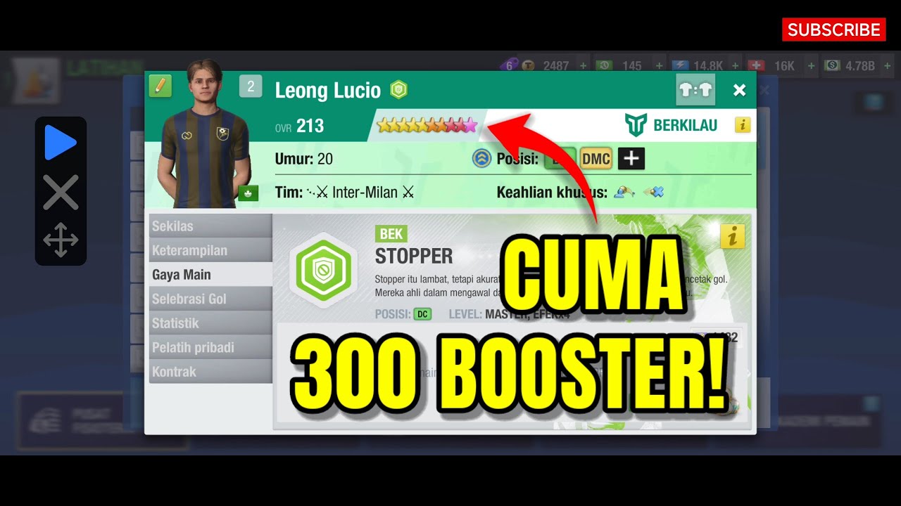 Melatih DC Sampai Bintang 10 modal 300 Booster 🔥 Top Eleven