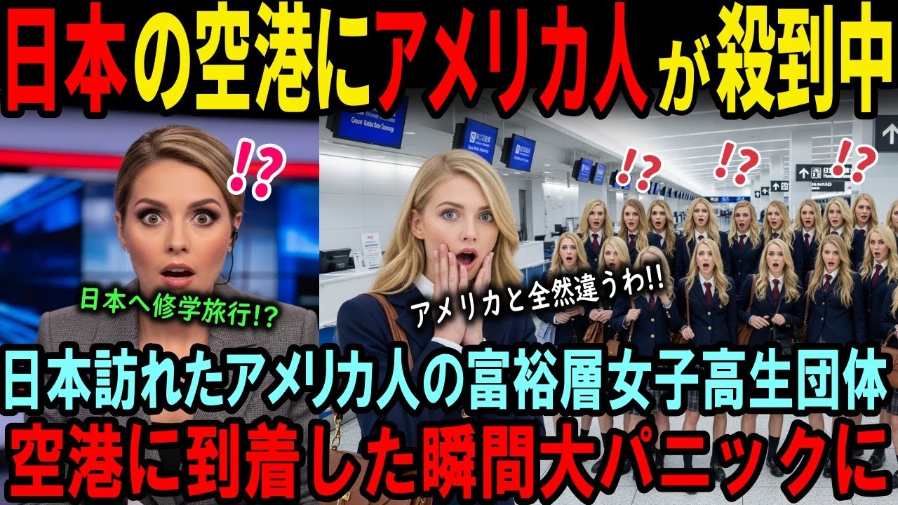 【海外の反応】アメリカの乗降性お嬢さま達が修学旅行で日本へ！日本とアメリカの違いに世界観が崩壊！SNS投稿後も世界で拡散され続け、世界中で話題を呼んだ理由【海外感動ストーリー】AI物語　海外感動秘話