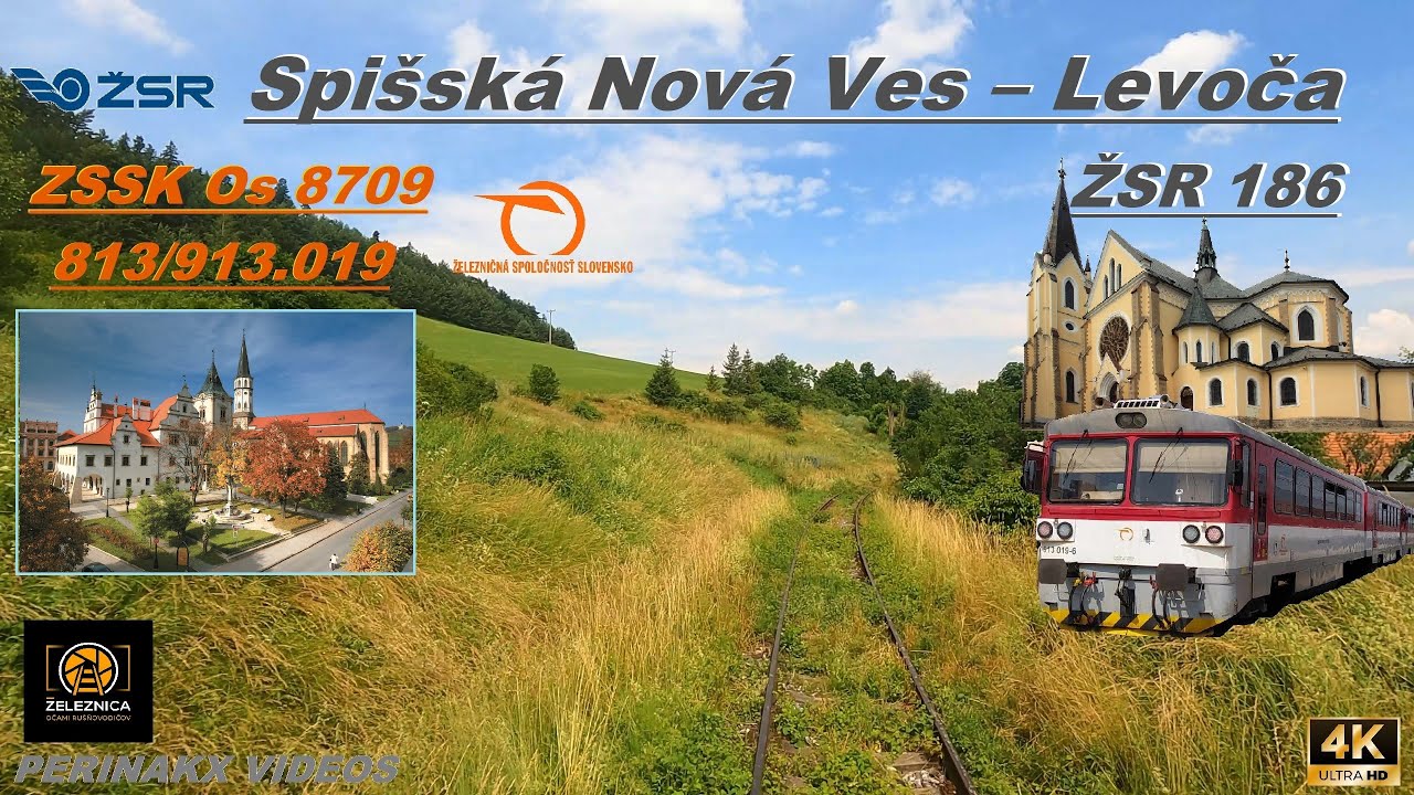 4K Cabview ► Spišská Nová Ves – Levoča / ŽSR 186 / Os 8709 / 813/913.019 ► Levočská púť vlakom ⛪️