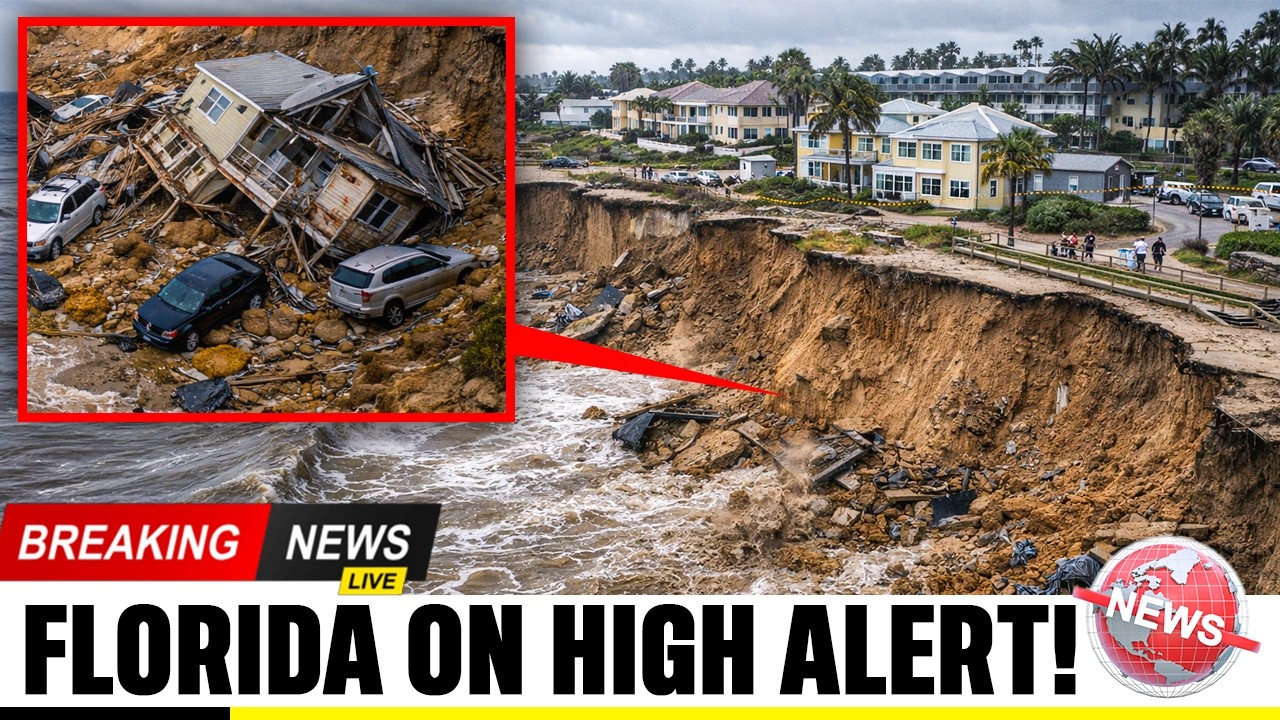 Florida's Coast CAVES IN—Massive Sinkholes ENGULF Beaches as Ancient Limestone DESTROYED