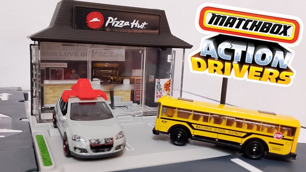 Matchbox Action Drivers | Обзор школьного автобуса MBX EV 2025 от Pizza Hut Pizza Run Playset & M...