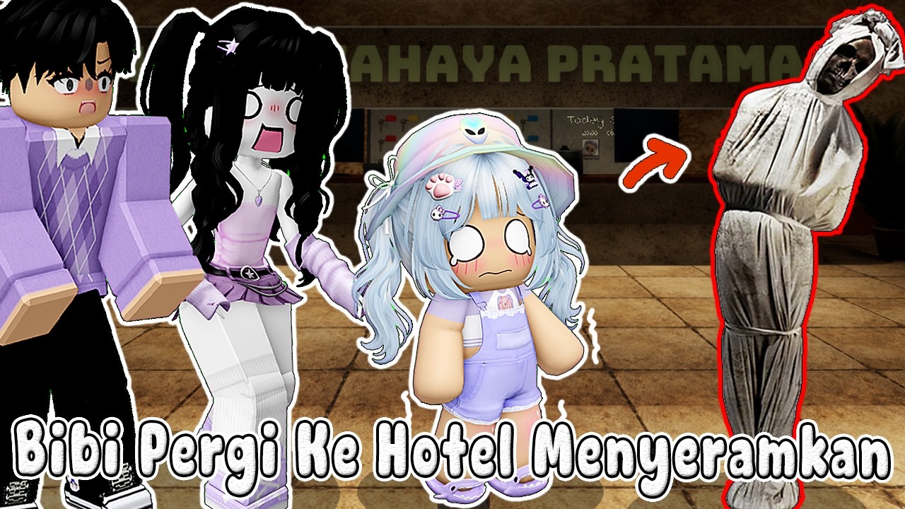 BIBI TERJEBAK DI HOTEL YANG ADA POCONG SERAM  - BIMALA HOROR EDITION || SHIFT HOTEL🏡ROBLOX INDO