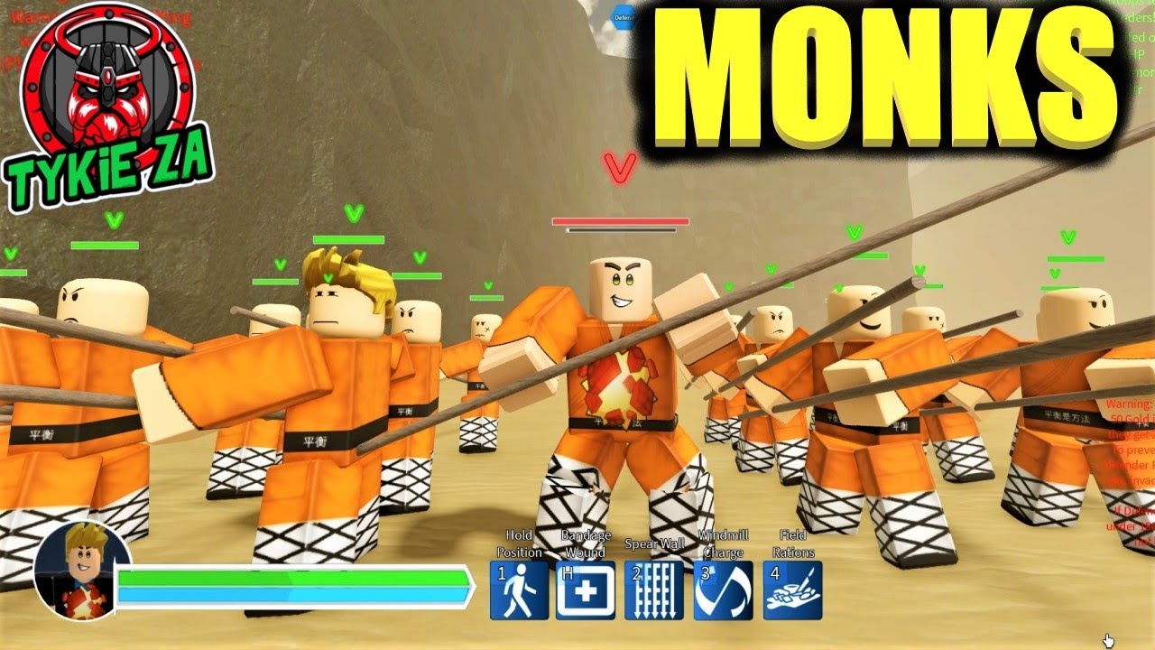 Демонстрация монаха в Roblox Warlords