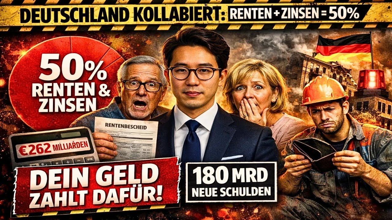 DEUTSCHLAND KOLLABIERT: Renten + Zinsen fressen 50% des Budgets – Dein Geld zahlt dafür