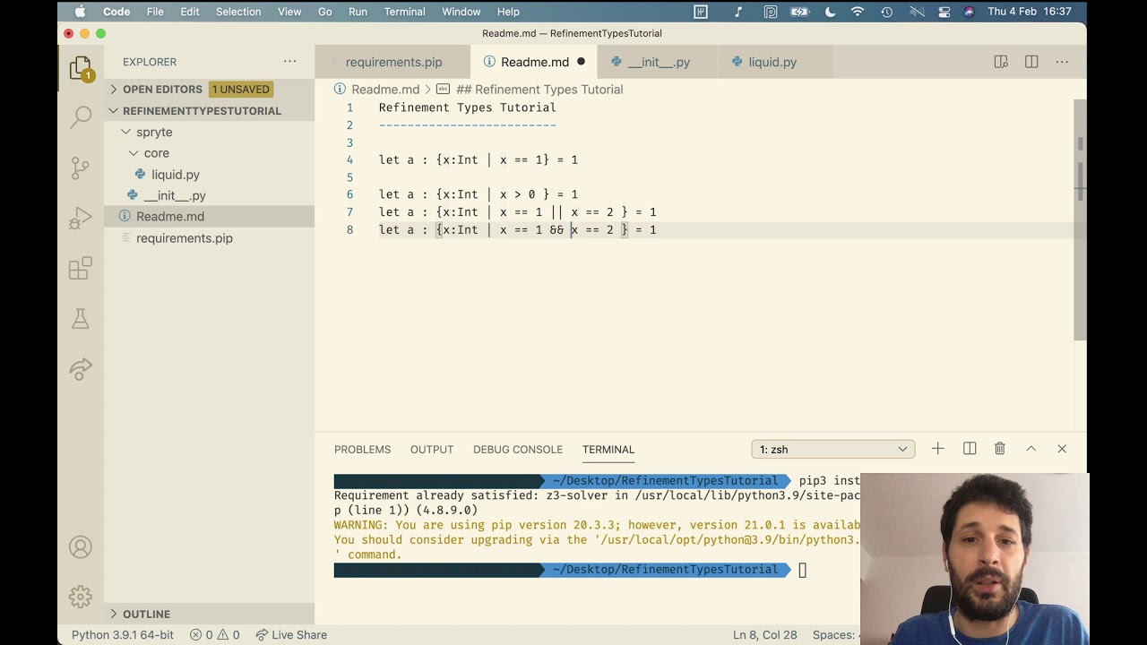 Implementing the Refinement Types Tutorial (Intro)