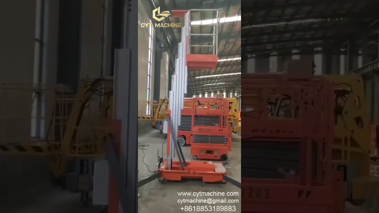 6M Single Mast Lift Aerial Working Platform Lift Aluminum Lift One-Man Lift.