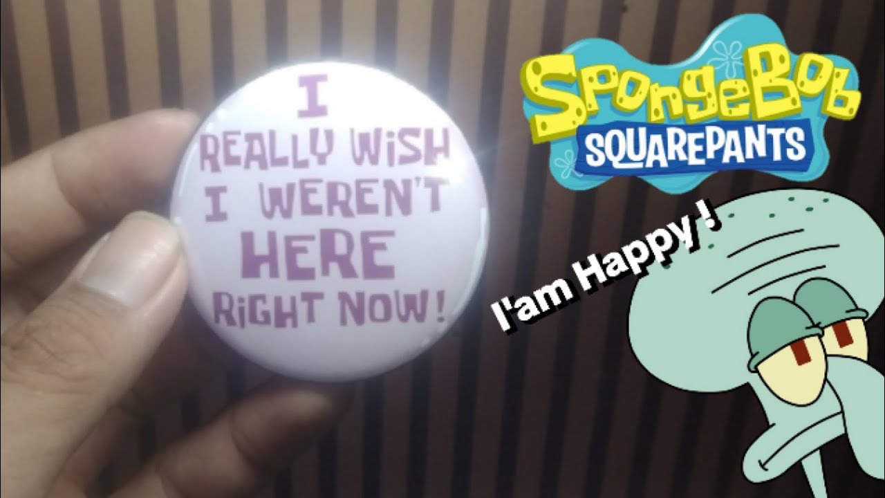 Unboxing Pin Squidward Tentacles dari kartun Spongebob Squarepants 
