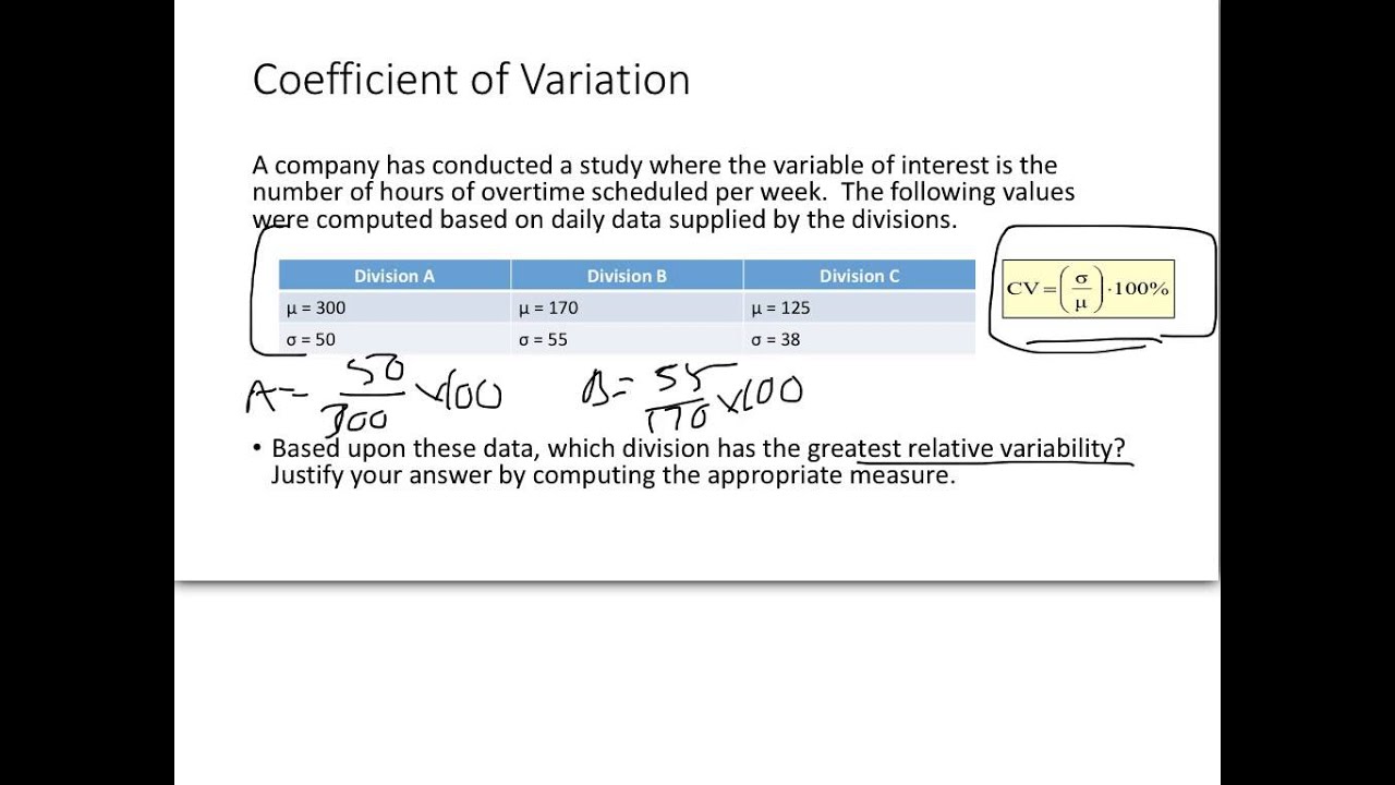 coefficient of variation