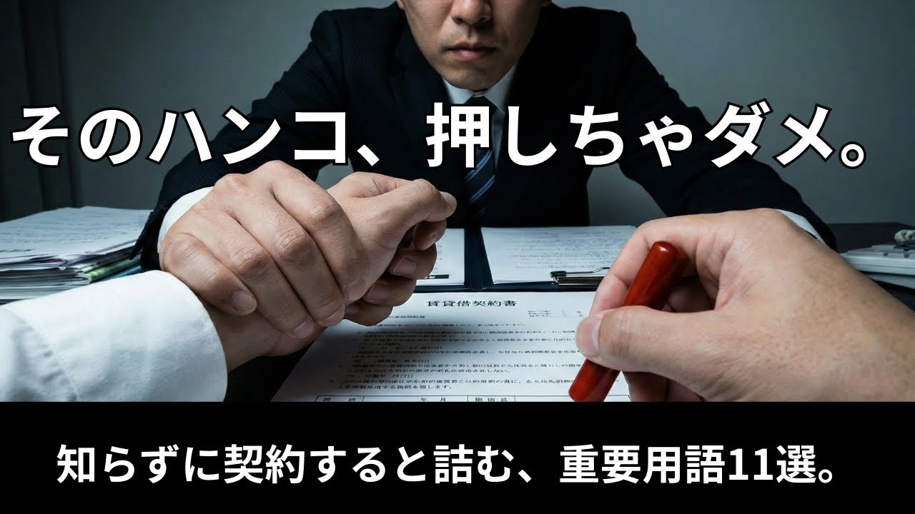 用語の意味を知らずに契約印を押すな