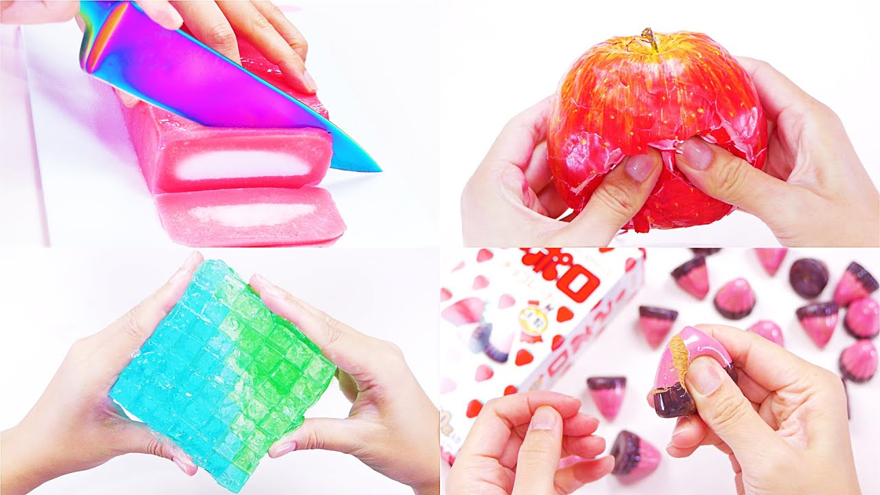 【ASMR】Satisfying Clay Cracking,Cube Slime クレイクラッキング、キューブスライム、アイスバーグスライムなど 総集編Vol.3【音フェチ】