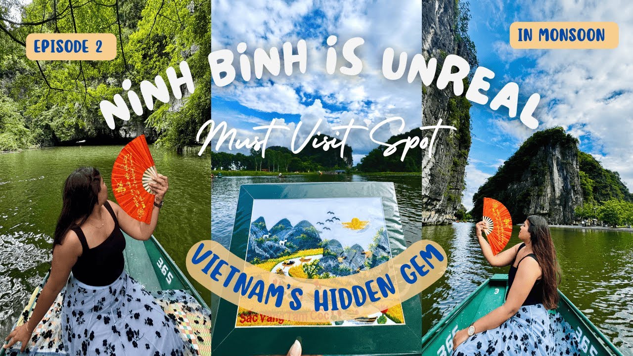 From Hanoi to Ninh Binh 🚂 |  Vietnam Vlog Ep.2 | Exploring Ninh Binh Boat ride & Caves | Must Visit