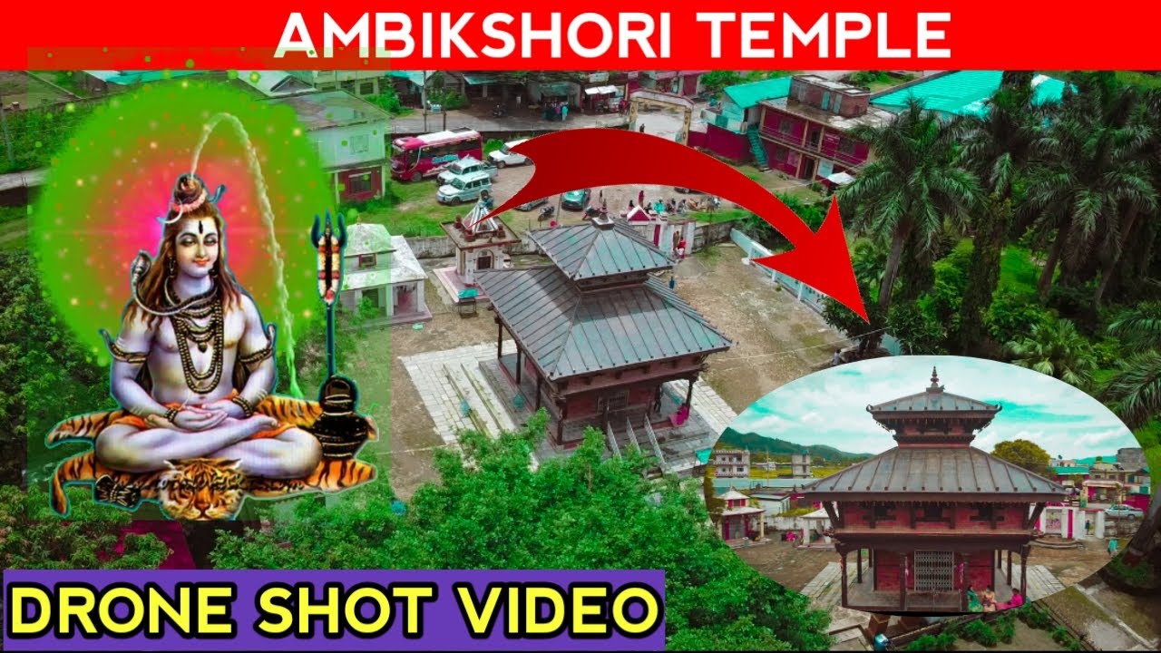 DANG GHORAHI AMBIKSHOWORI TEMPLE DRONE SHOT VIEW