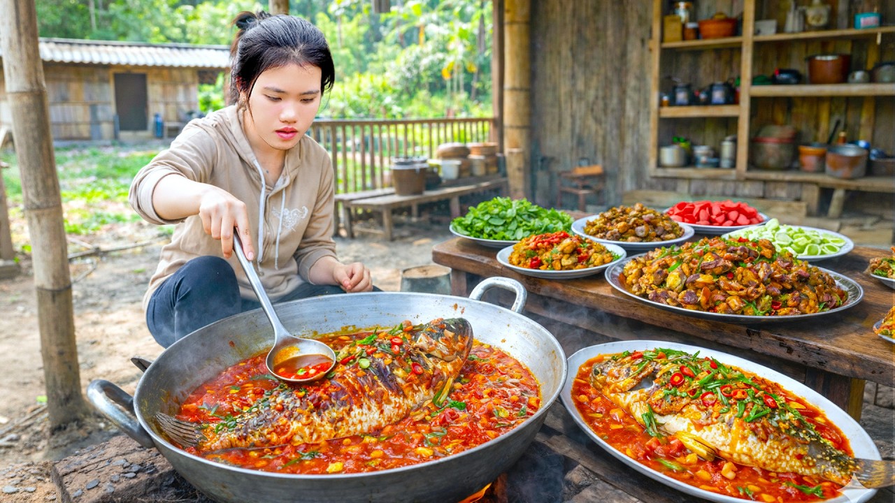 Countryside Meal: How to Cook Stir-Fried Chicken with Ginger - Harvesting Turmeric to Sell at Market