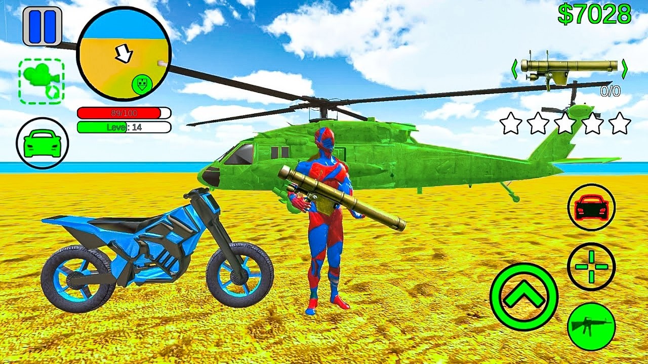 Iron-Man Flying Superhero Driving Police Car Bike and Army Helicopter - Android GamePlay #3