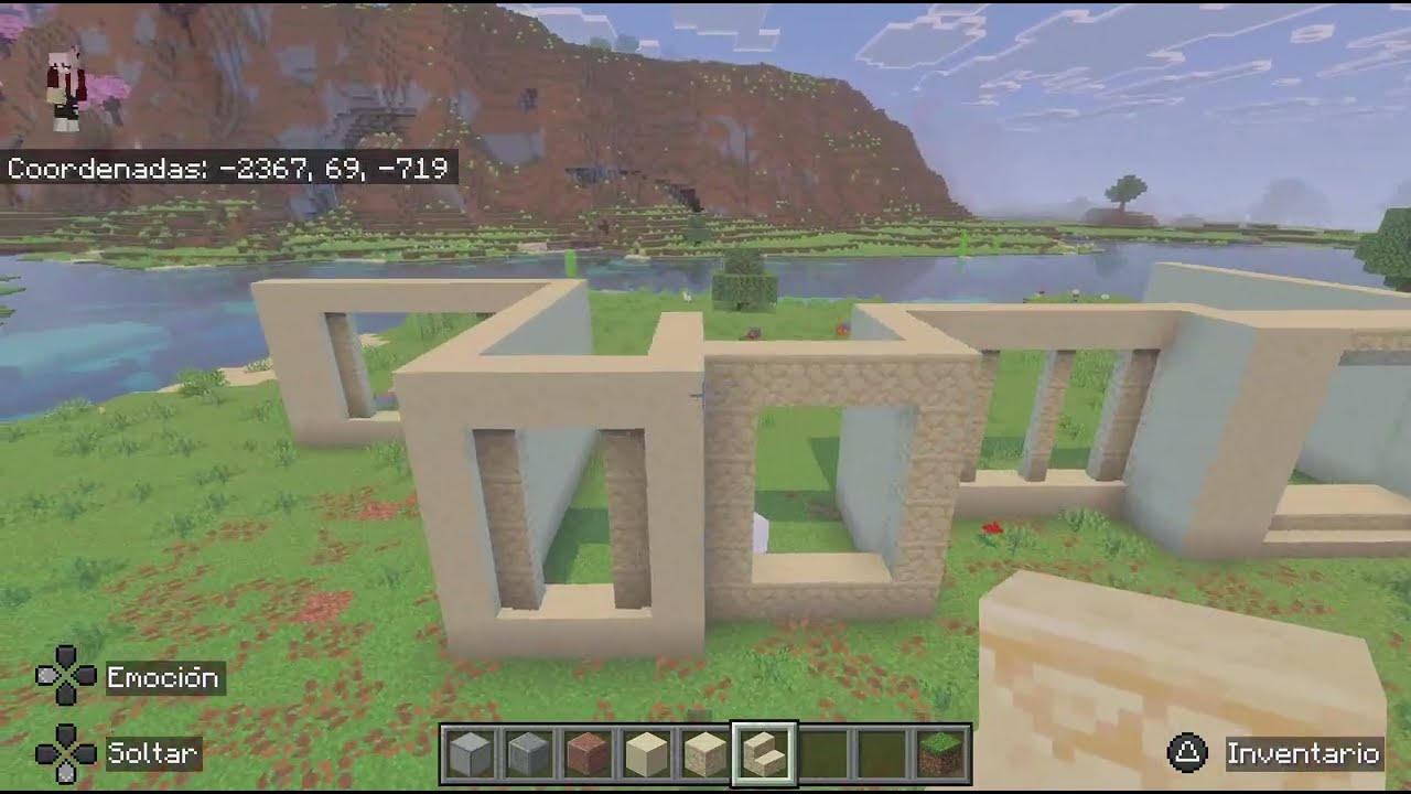 Minecraft Casita Sencilla crema y rosa