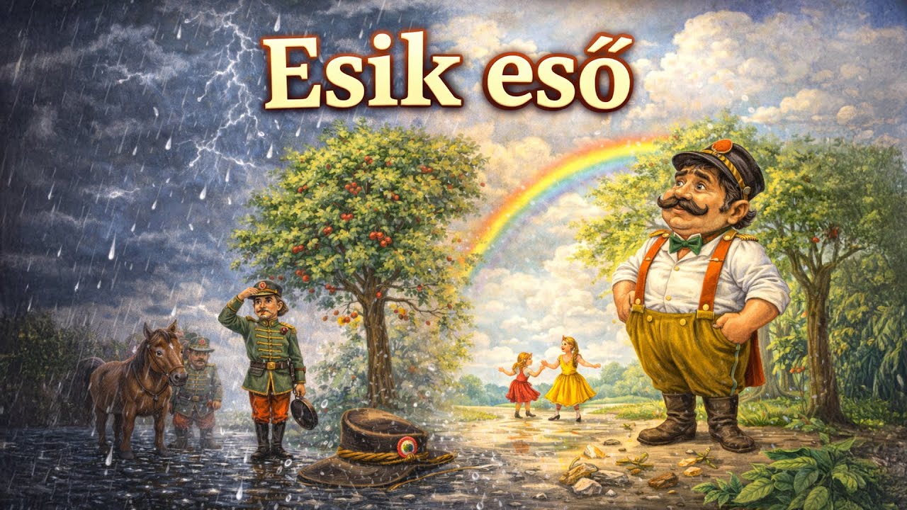 🌧️ Esik eső, de nem ázok ☀️ | Magyar gyerekdal 🎶 Esős-napos mondóka