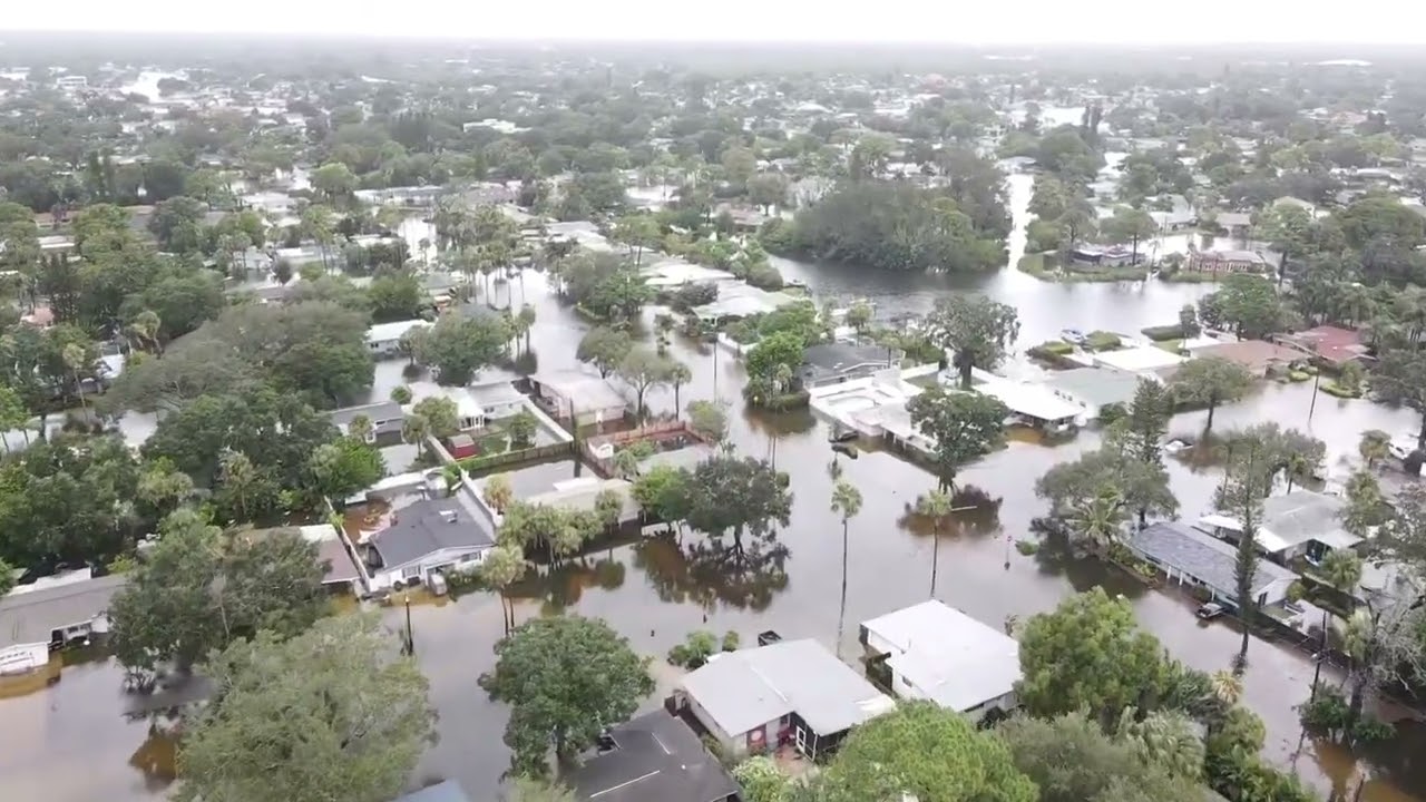 Hurricane Idalia storm surge flooding in Shore Acres neighborhood in St Petersburg