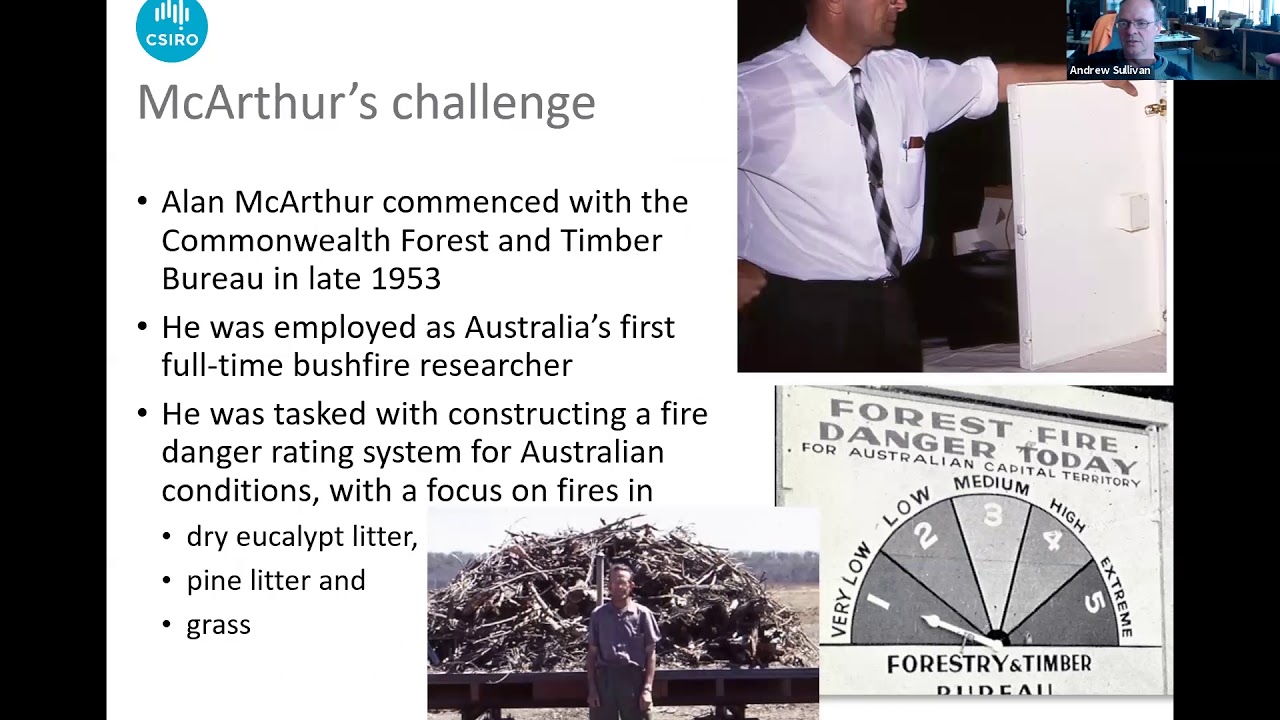 AFAC webinar: A Brief Account of Alan McArthur's Fire Research