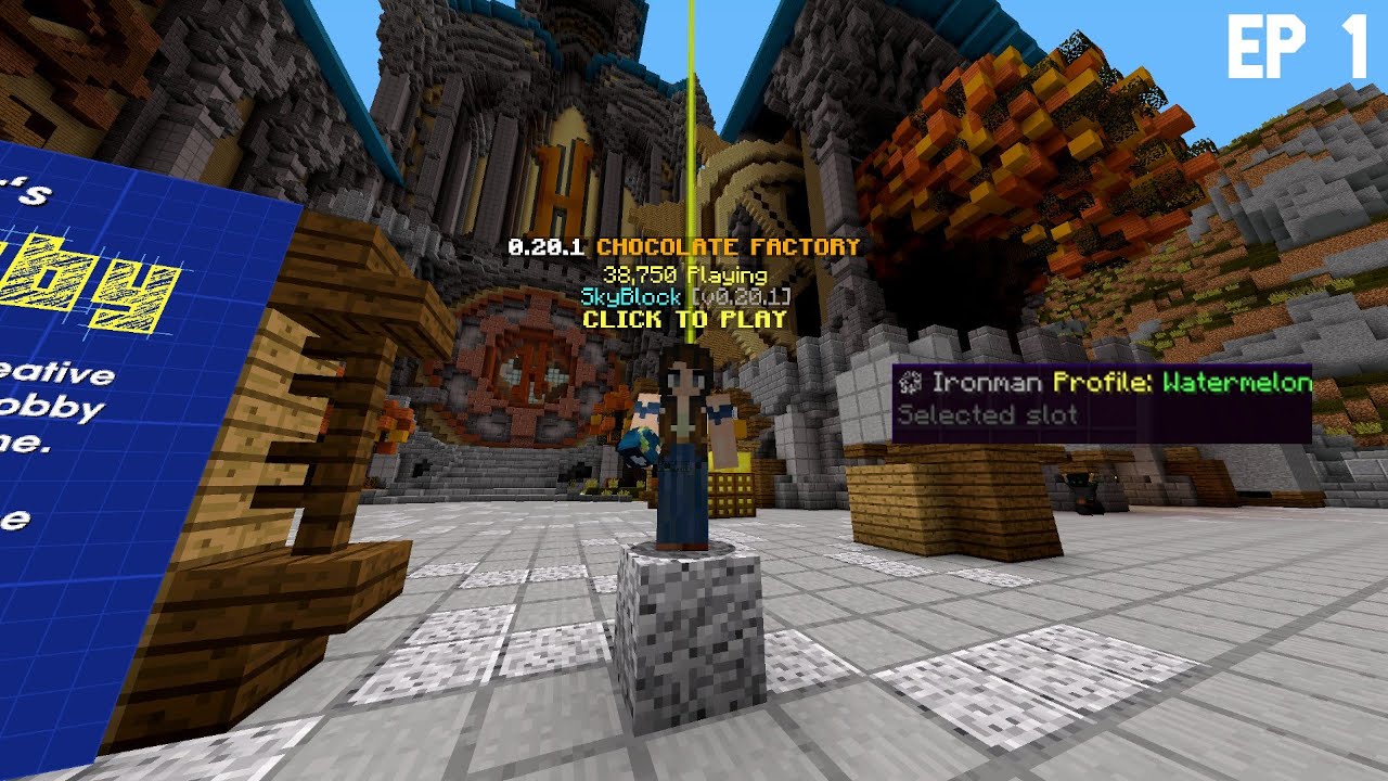 My Ironman profile. Hypixel skyblock Ironman Ep 1
