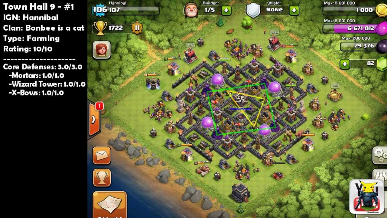 Clash of Clans [1000 Subscriber Bonus] Top 10 Base Designs Vol. 1
