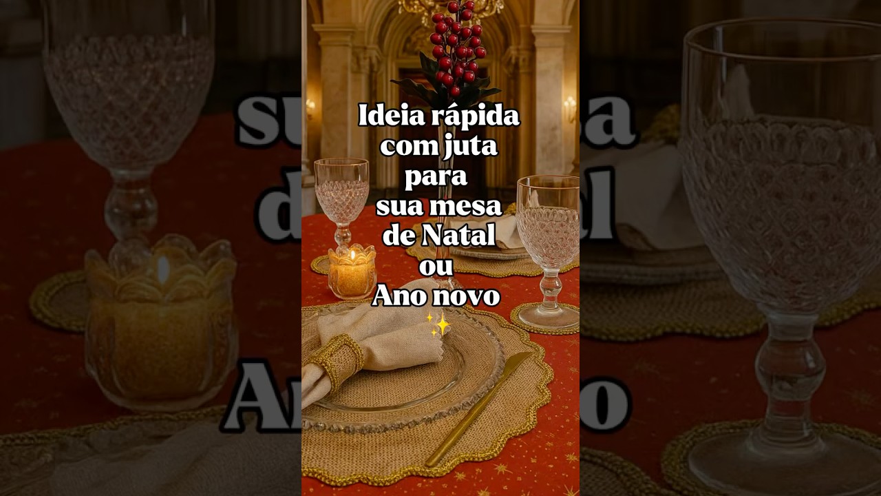 DIY para sua mesa de Natal ou Ano Novo: Sousplat, anel de guardanapo e porta copos de juta✨#diy