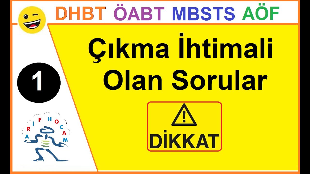 2024 DHBT MBSTS OABT AOF | CIKMA IHTIMALI YUKSEK SORULAR | 1