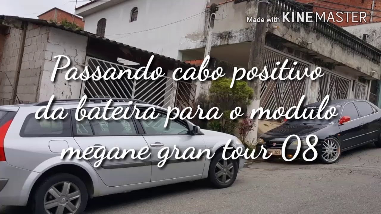 Passando cabo positivo bateria módulo de.som megane Grand tour