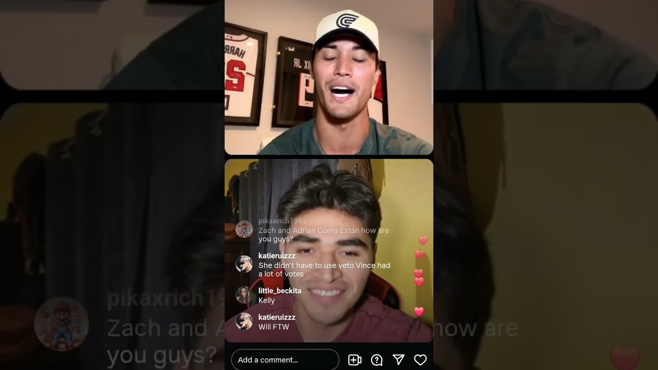 🚨Spoilers🚨BB27 Adrian's IG live with Zach talked about Wednesday ep & answering questions 20/08/25 