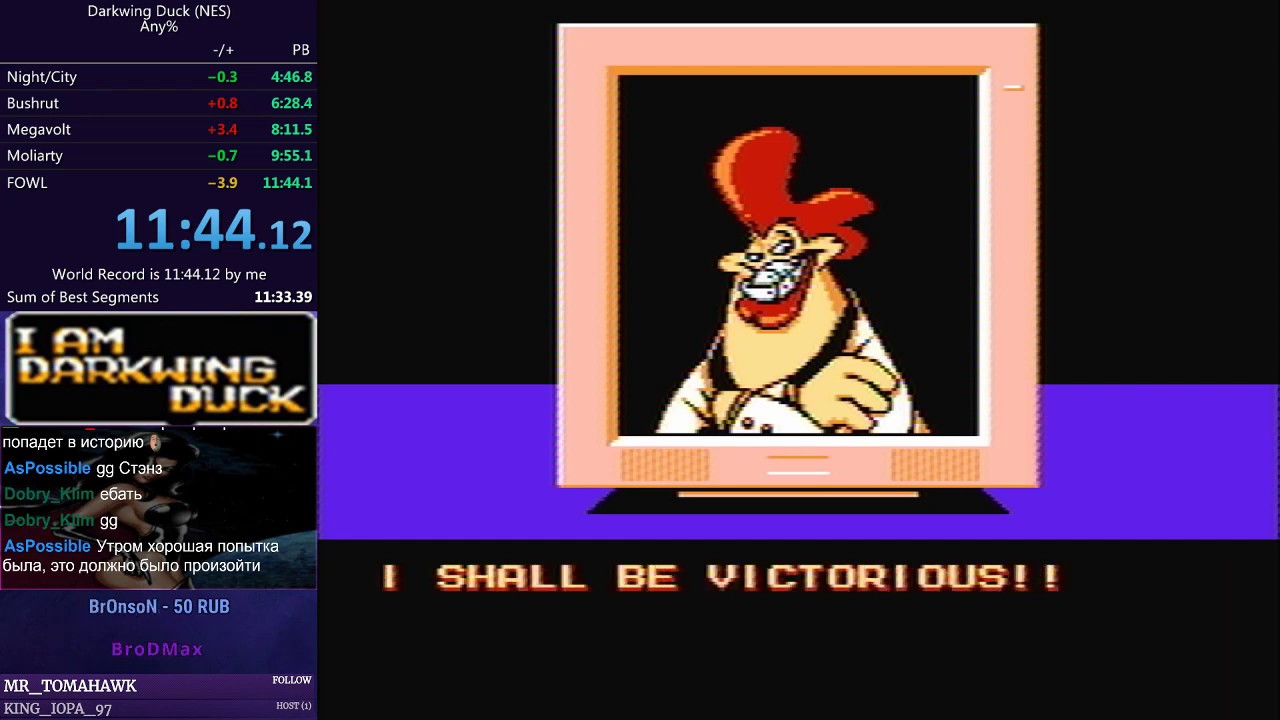 Darkwing Duck in 11:44 (Former World Record)