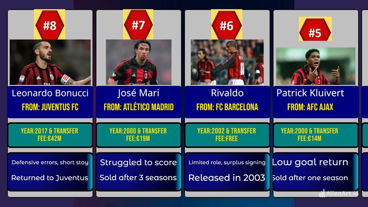 The Worst AC Milan Signings: Top 10 AC Milan Transfer Mistakes of All Time