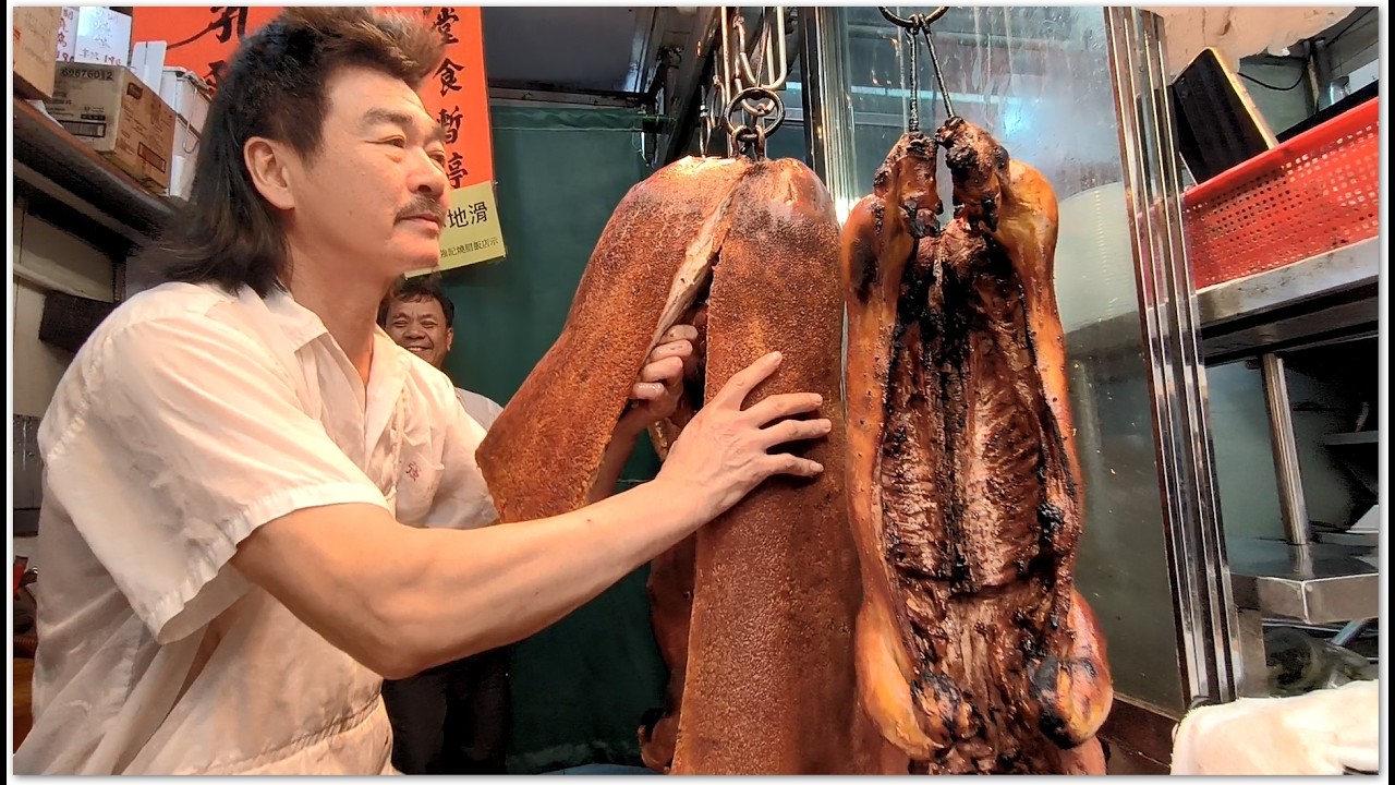 香港燒味 燒鵝爆汁香噴噴 燒乳豬卜卜脆 Chop Chop Roast Piglets Roast Crispy Yummy Hong Kong Food 玟瑰油雞嫩滑美味 香港美食 新強記燒臘飯店