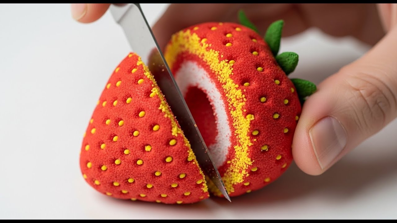 The Most Satisfying Kinetic Sand FRUIT Cutting ASMR Ever! 🍉😳