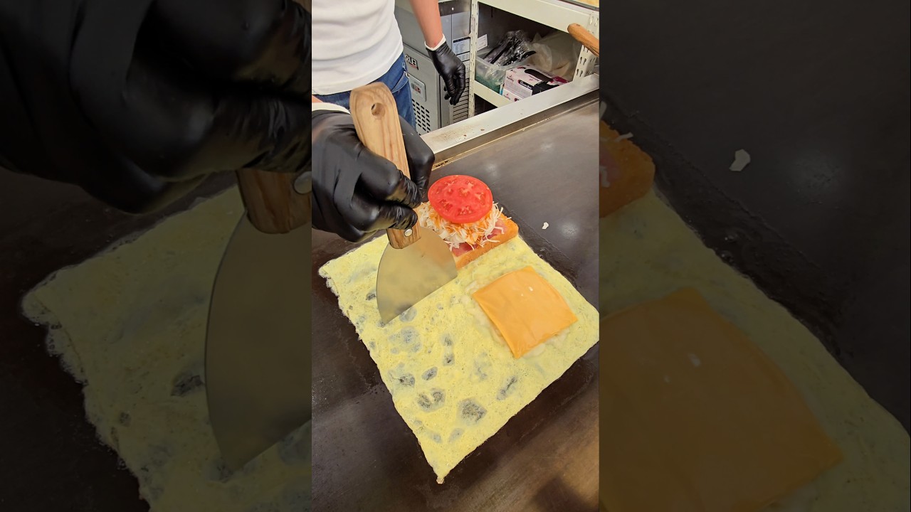 Korean Street Food  &ndash; Ultimate Egg Blanket Toast with Melting Ham & Cheese | Satisfying ASMR