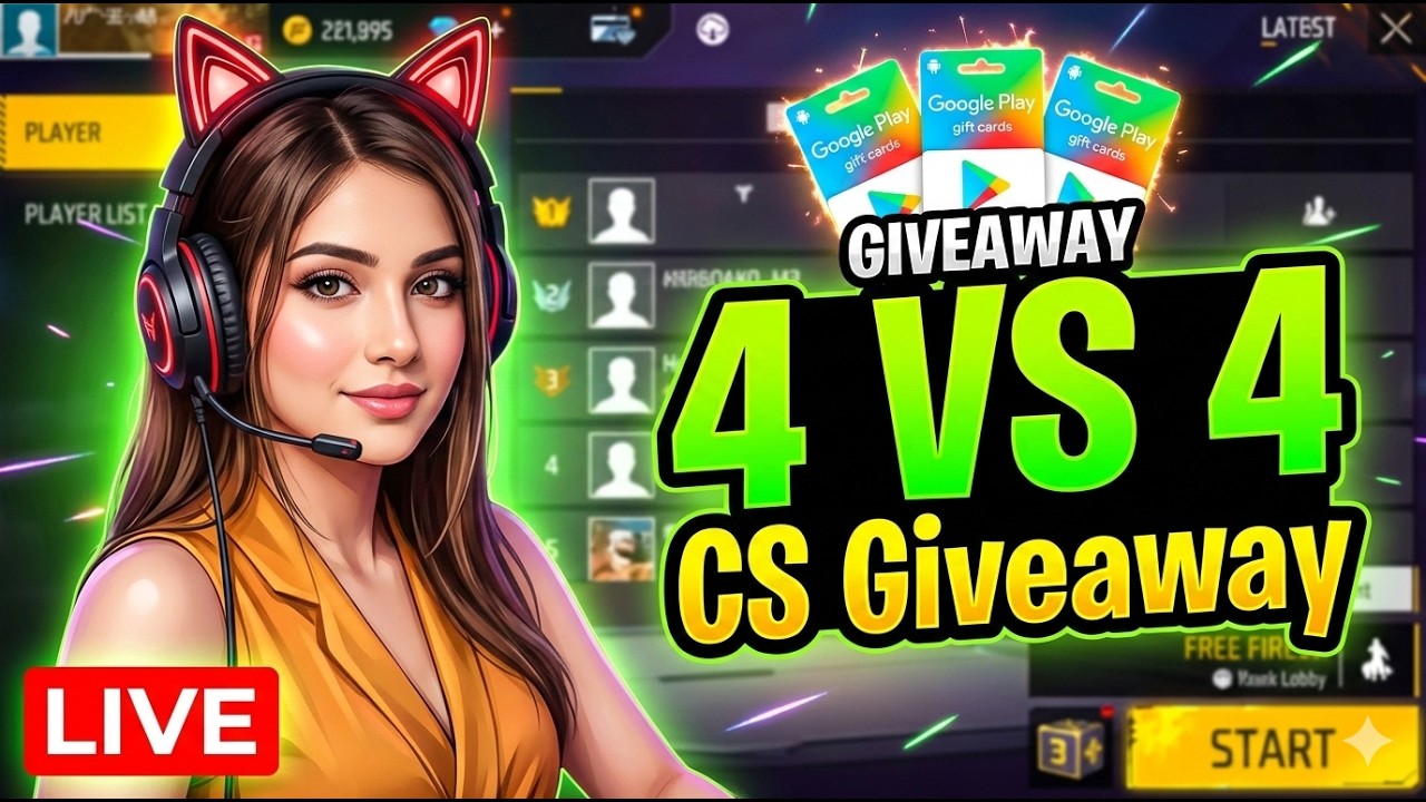 FREE FIRE LIVE GIVEAWAY FF LIVE GIVEAWAY FF LIVE FF GIRL GAMER LIVE FREE FIRE GIRL GAMER LIVE #ff