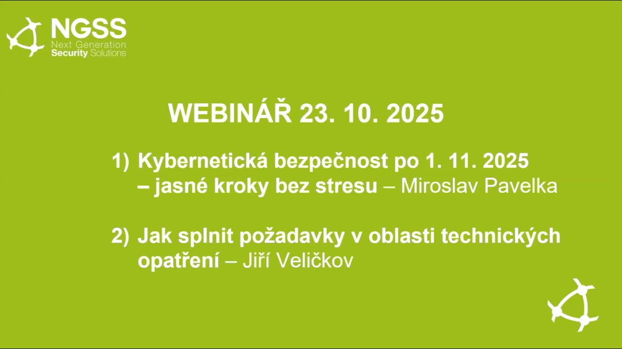 Kybernetická bezpečnost po 1. 11. 2025 – jasné kroky bez stresu.