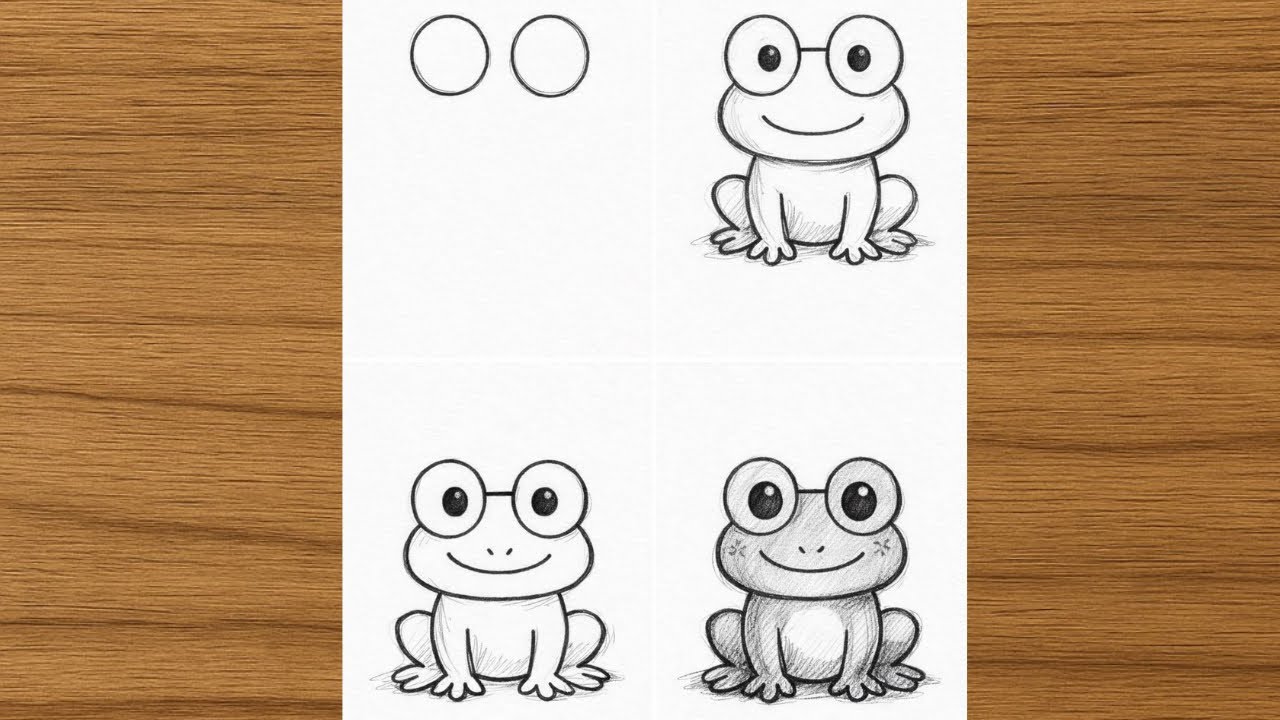Start with 2 circles… end with an adorable frog 