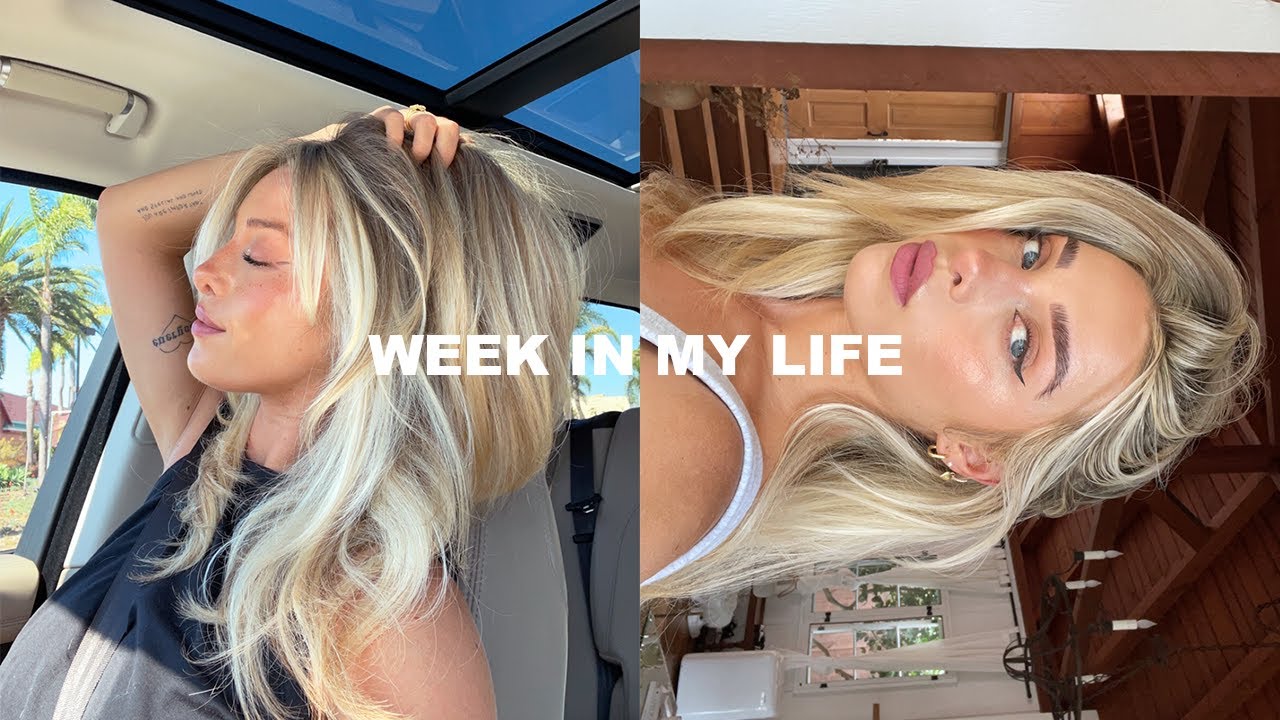 VLOG: Let's GLOW UP - Engagement Party Prep, Come to the Salon (fresh blonde), Glowy Makeup Tutorial